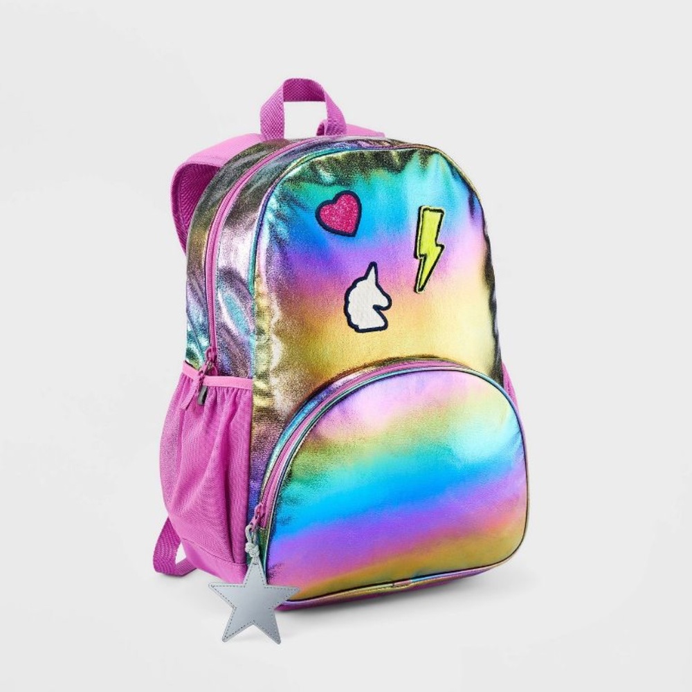 NWOT  Cat & Jack Kids' 16.5" Backpack Gradient Fur Patches